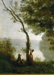 Arbre et femme. Souvenir de Mortefontaine, France ...
