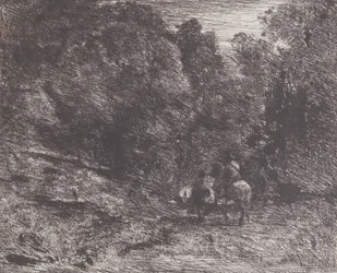 Deux voyageurs dans une forêt