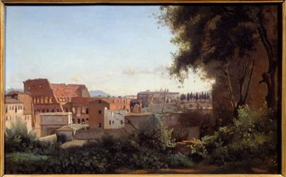 Vue du Colisée à Rome depuis les jardins Farnèse