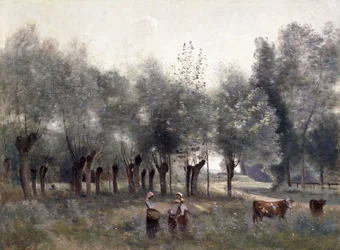 Femmes dans un champ de saules, 1860-65