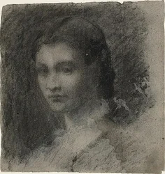Buste de jeune femme (recto) ; figure féminine assise (verso)