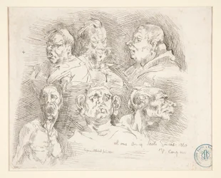 Croquis de têtes grotesques