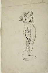 Femme debout avec les mains jointes
