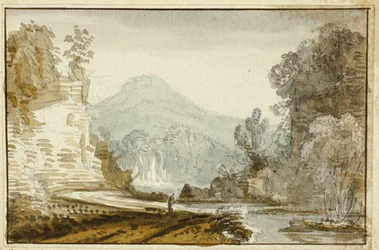 Figure de rivière sous une falaise