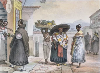 Femmes noires libres gagnant leur vie par leur travail, tiré de « Voyage Pittoresque et Historique au Brésil », 1839