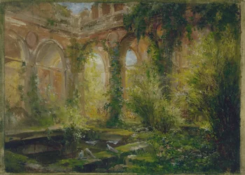 Ruines de la Cour des Comptes : la salle des fêtes, vers 1875