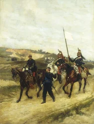 Un officier de cavalerie et des dragons