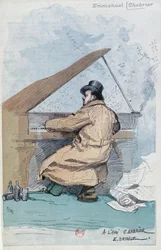 Gravure en couleur du compositeur français Emmanuel Chabrier