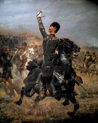En batterie, charge de cavalerie (1870)