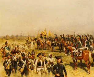 Napoléon commandant une vue des prisonniers