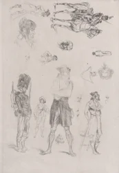 Feuille de croquis, 1868