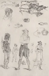 Feuille de croquis, 1868