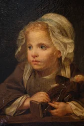 Fille avec capucin, détail