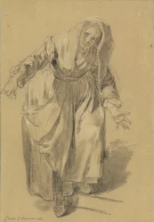 Vieille femme aux bras tendus (étude pour le geste napolitain)