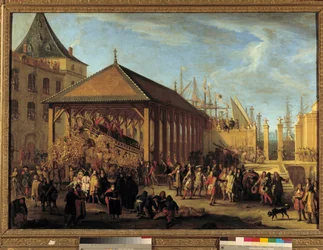 Jean-Baptiste Colbert et Louis-Victor de Rochechouart visitant la Galère Royale