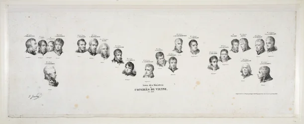 Noms des ministres du Congrès de Vienne, en 1815, pub. 1815