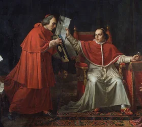 Signature du Concordat entre la France et le Saint-Siège, par le pape Pie VII (1742 - 1823), le 15 août