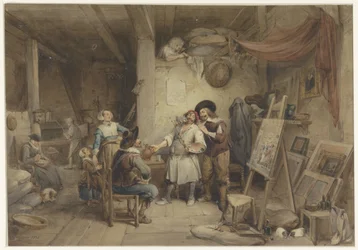 Adriaen Brouwer avec son élève J. van Craesbeek