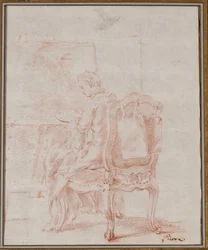 Une femme peignant un paysage
