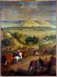 Le siège de Namur en Belgique en juin 1692 par le roi Louis XIV (1638-1715) 2,7x2 m