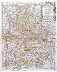 Carte de la Bavière (Allemagne)