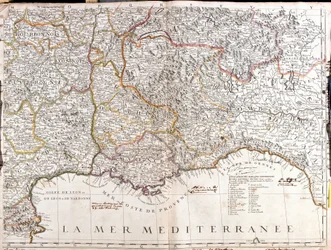 Carte du Dauphiné et de la Provence (France)