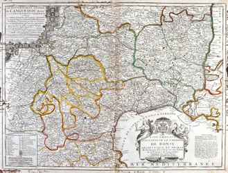 Carte du Languedoc (Sud de la France) (Gravure)