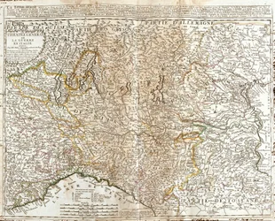 Carte de la Lombardie (Italie) (Gravure)