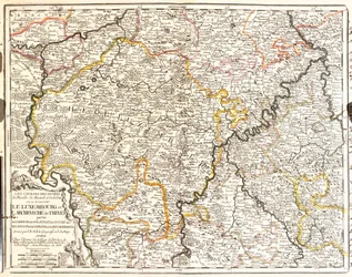 Carte du Luxembourg et du diocèse de Trèves (Allemagne) (Gravure)
