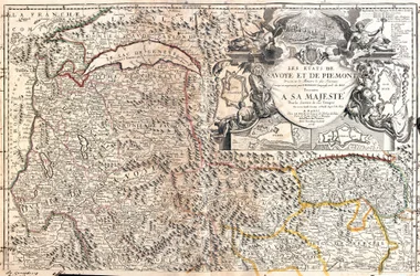 Carte de la Savoie et du Piémont (Italie)