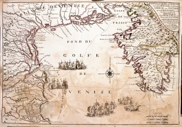 Carte du golfe de Venise, mer Adriatique