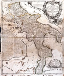 Carte du Royaume de Naples (Italie)