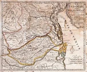 Carte de la région de Padoue et Polesine (Italie) (Gravure)