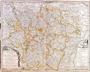 Carte de la province de Lorraine (France) (Gravure)