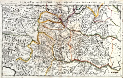 Carte de la partie sud-occidentale du Royaume de Hongrie (Gravure)