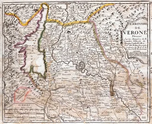 Carte du territoire de Vérone (Veneto, Italie)