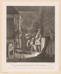 Ragotin ivre sur une chaise près du feu