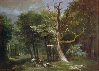 Chasse au loup dans la forêt de Saint-Germain, 1748