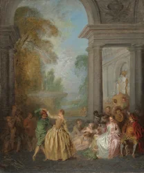 Danseurs dans un pavillon, années 1720