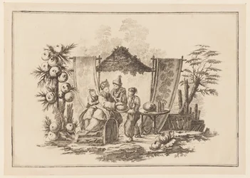 Figures avec une courge, de "Nouveau Cahier de Six Feuilles De Différents Sujets Chinois Historiés"