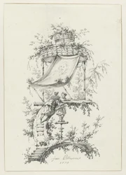 Composition ornementale de style chinoiserie (Deuxième Cahier de six Baraques Chinoises)