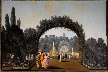 Vue des jardins de Benfica à Lisbonne en 1785