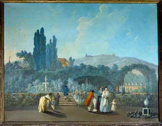 Vue des jardins de Benfica à Lisbonne en 1785