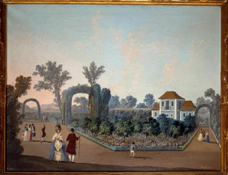 Vue des jardins de Benfica à Lisbonne en 1785