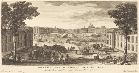 Vue prise de la grande avenue entre les deux Écuries