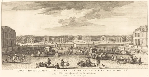 Vue des Écuries de Versailles prise de la seconde grille