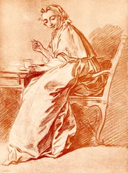 Dame au petit déjeuner