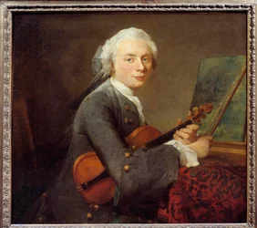Le jeune homme au violon ou portrait de Charles Théodose Godefroy (1718-1796)