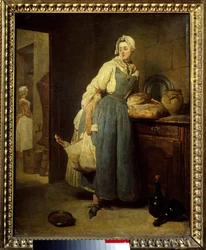 Le pourvoyeur. Peinture de Jean Baptiste Siméon Chardin (1699-1779) 18ème siècle