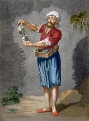 Un vendeur de café ambulant, planche 56 du «Recueil de cent estampes représentant les différentes nations du Levant» de Charles de Ferriol, gravée par Gérard Scotin (1671-1716), 1707-08